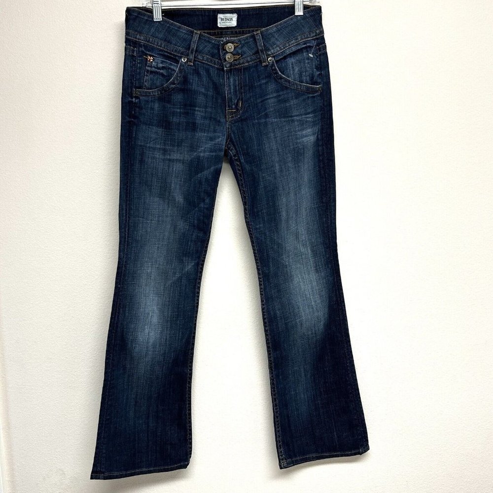 New Hudson Petite Bootcut Denim Jeans Pants Flare Sz 29 31(?) Stretch Blue USA